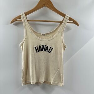 Brandy Melville John Galt Beige “Hawaii” Tank Top | One Size